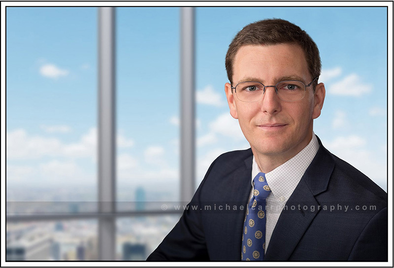 Business Headshot with Office Background