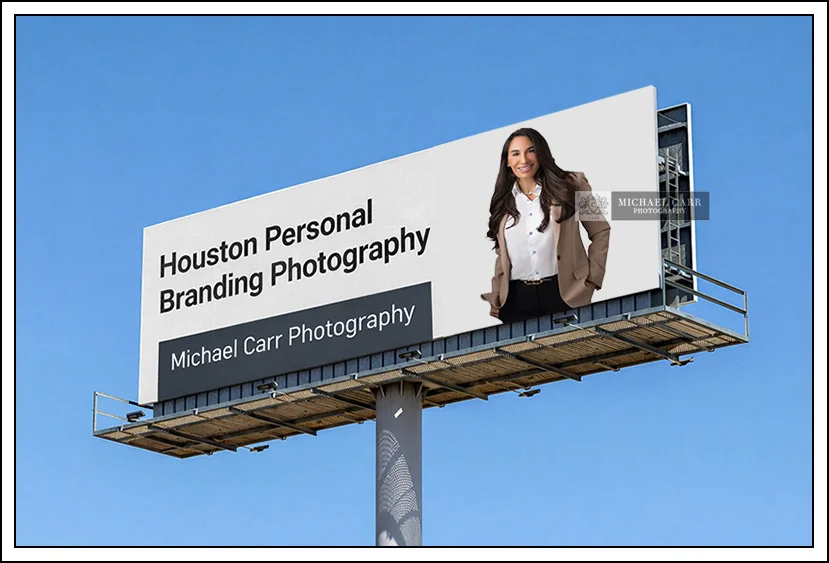 Example of how professional branding portraits can be used in billboard advertising and marketing campaigns.