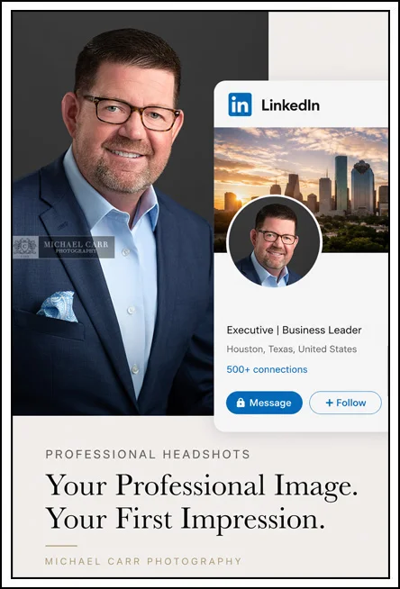 Houston Headshot Photographer Houston executive headshot with confident professional expression