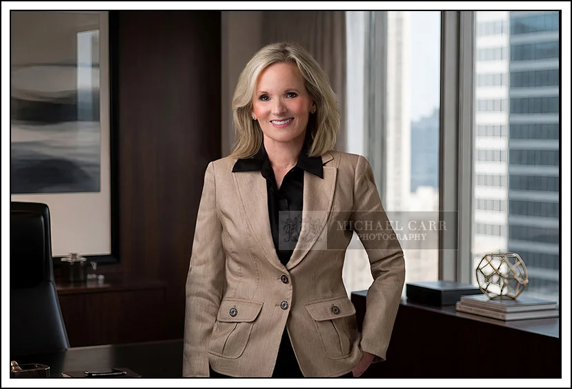 Houston female executive portrait in office setting