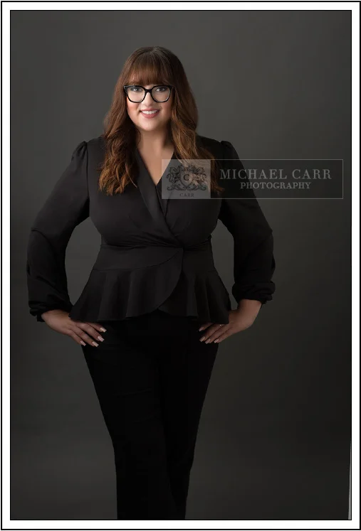 Houston personal branding portrait of professional woman in black